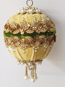 Vintage Hand Made Push Pin Beaded Ornament