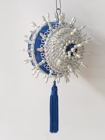 Vintage Hand Made Push Pin Beaded Ornament