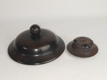 (2) Chinese Wood Carved Covers