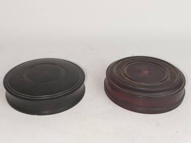 (2) Chinese Wood Carved Covers