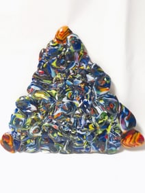 Vintage Murano Italy Melt Art Glass Triangle Art