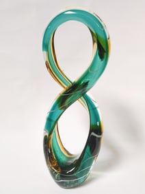 Vintage Hand Made Sommerso Glass Intifinte Twist