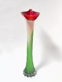 Vintage Jack-in-the-Pulpit Art Glass Vase