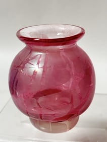 Vintage Murano Italy Cranberry Art Glass Vase