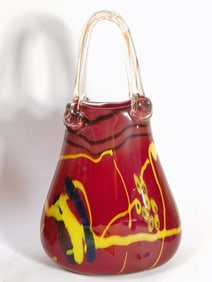 Large Vintage DSD Seapoot Group Art Glass Vase