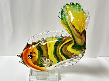 Large Vintage Murano Italy Art Glass Fish
