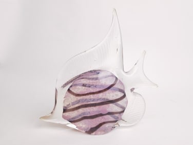 Murano Italy Pink Striped Art Glass Fish