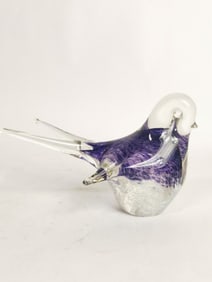 Vintage Murano Italy Amethyst Glass Bird