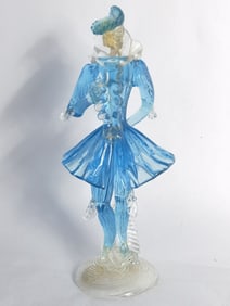 Vintage Paul's Products Glitter Blue Glass Figurin