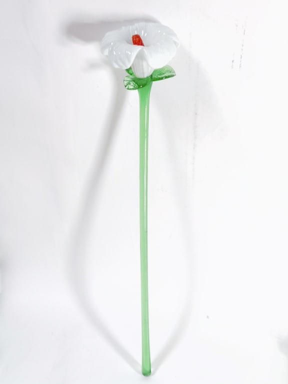 Large Vintage Mikasa Art Glass Flower: Large Vintage Mikasa Art Glass Flower, 19in