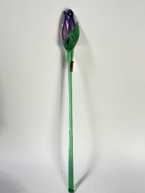 Vintage Mikasa Art Glass Purple Flower