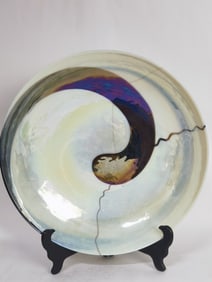 Large Murano Style Swirl Art Glass Charger