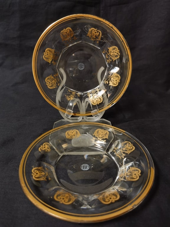 Pr. of Vintage Baccarat France Crystal "Empire" Un: Pr. of Vintage Baccarat France Crystal "Empire" Underplates, 6.5in