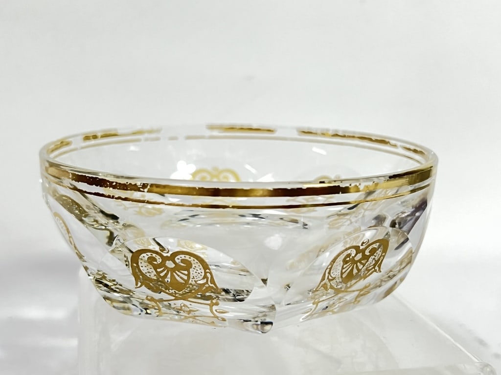 Antique Baccarat France "Empire" Gold Rim Crystal: Antique Baccarat France "Empire" Gold Rim Crystal Bowl, 1.75in by 4.5in