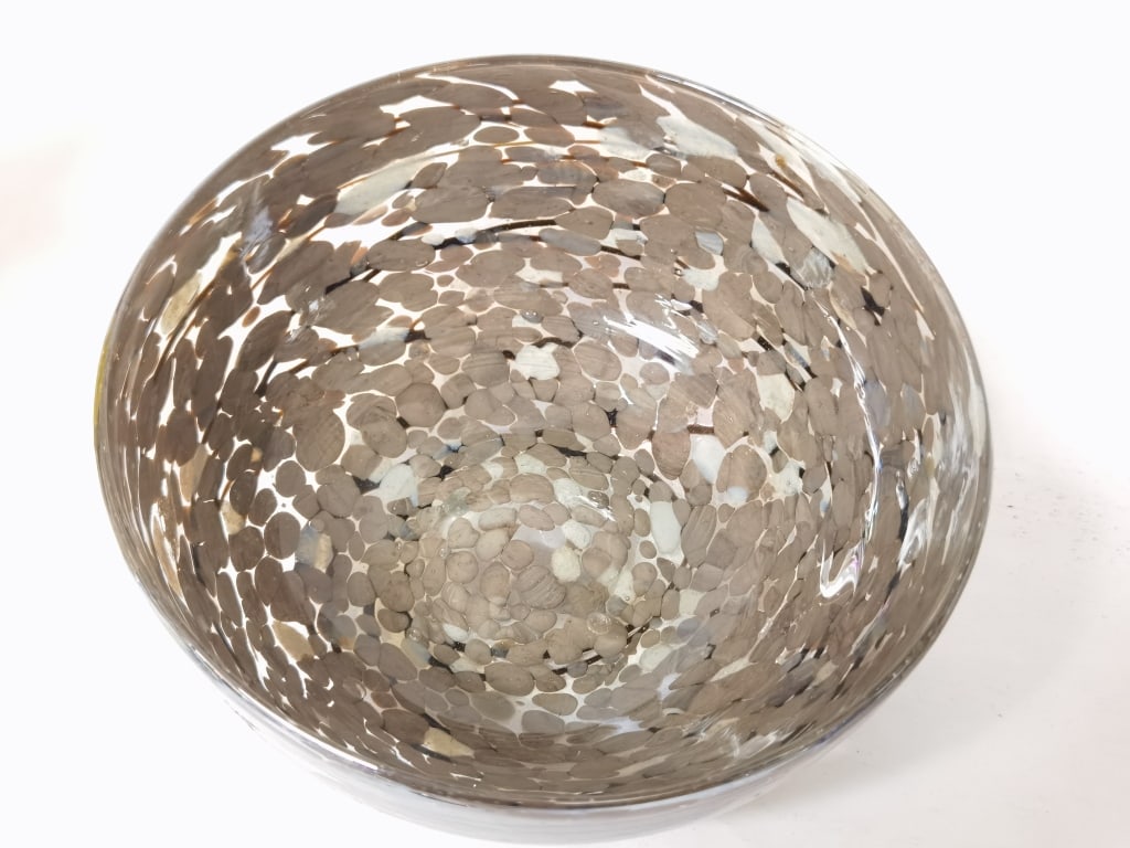 Vintage Murano Italy Color Stripe Gold Splatter Gl (1 of 5)