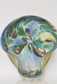 Vintage Murano Italy Splatter Glass Bowl