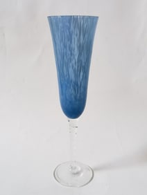 The Glass Forge Blue Art Glass Champagne Flute