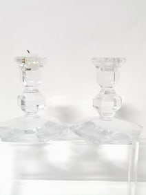 Pr. of Val. St. Lambert Crystal Candlesticks