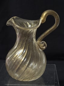 Vintage Murano Italy Glitter Glass Creamer