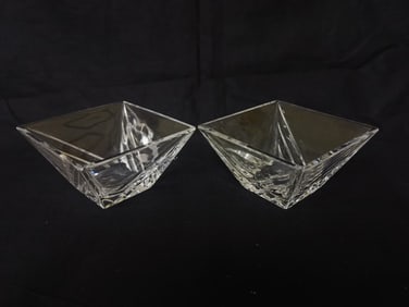 Pr. of Clear Crystal Square Bowls