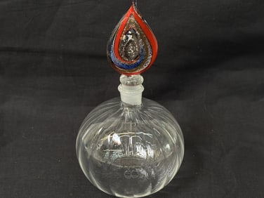 Vintage Murano Italy Art Glass Stopper Clear Glass