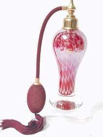 Vintage I.W. Rice Iridescent Pulled Pattern Red Ar