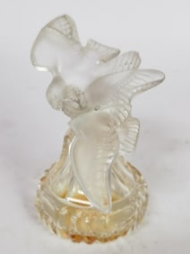Vintage Frosted and Clear Glass Perfume Bottle