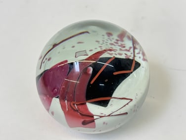 Vintage Studio Color Block Art Glass Paperweight