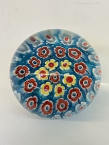 Vintage Murano Italy Millefiori Glass Paperweight