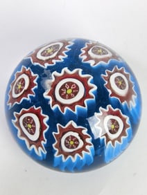 Vintage Murano Italy Millefiori Glass Paperweight