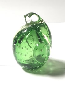 Lefton's Green Controlled Bubble Penguin Glass Pap