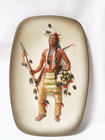1989 WH Bossons Hand Painted Native American Plaqu