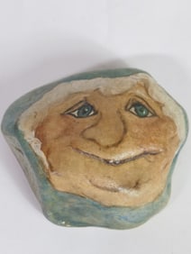 Vintage Hand Painted Face Rock