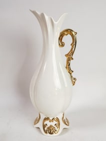 Vintage Gilt Porcelain Pitcher Vase