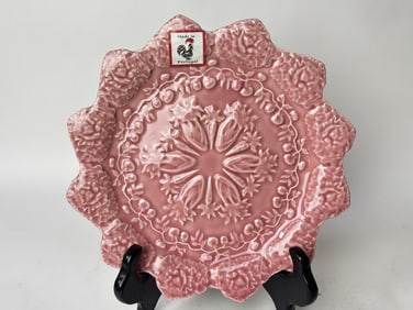 Bordallo Pinheiro Porcelain Rabbit Pink Accent Pl