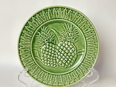 Bordallo Pinheiro Porcelain Green Pineapple Plate
