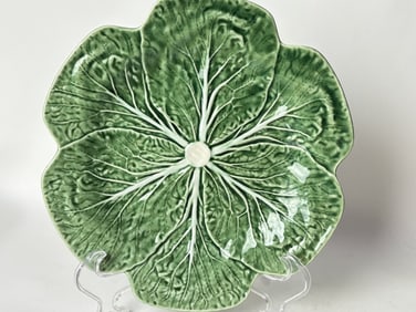 Bordallo Pinheiro Porcelain Green Cabbage Plate