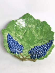 Vintage Italian Porcelain Grape Leaf Plate