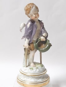 Rare Meissen Germany Porcelain Begger Cherub Figur