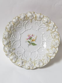 Meissen Germany Gilt Porcelain Embossed Plate