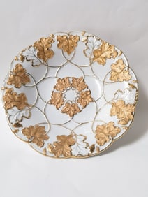 Meissen Germany Gilt Porcelain Floral Plate