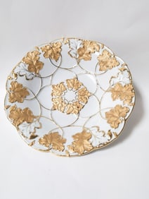 Meissen Germany Gilt Porcelain Floral Plate