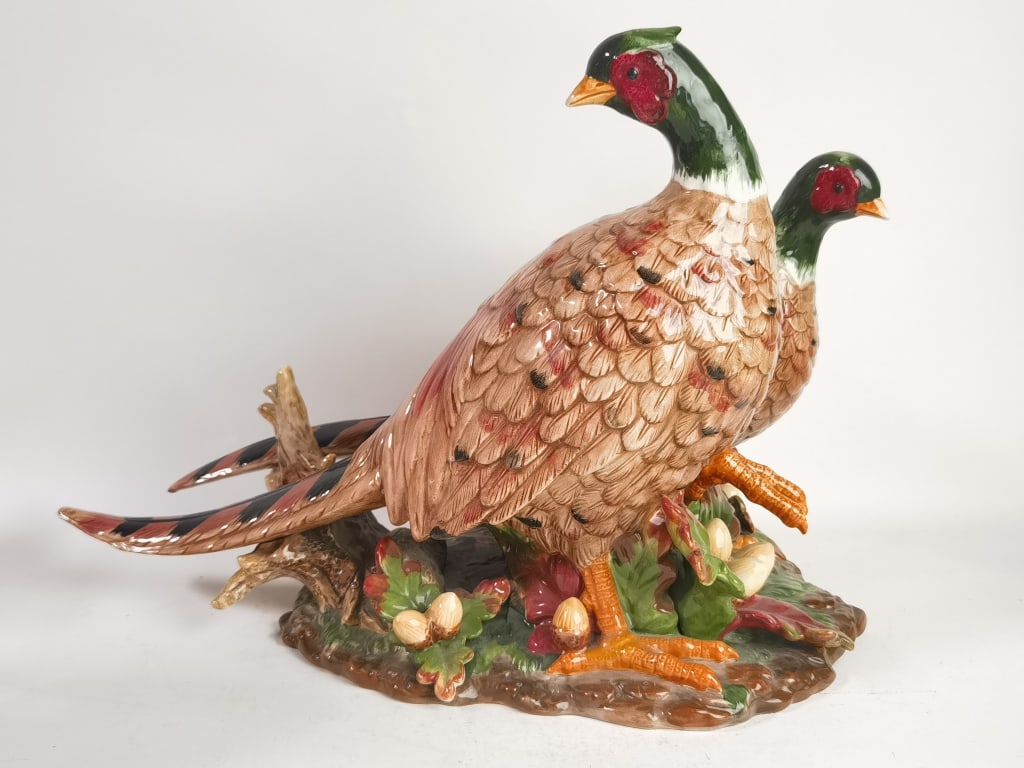 Large Vintage Porcelain Pheasants Figurine (1 of 5)