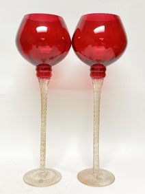 (2) Home Essentials Red Voltare Glasses