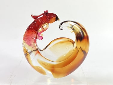 Vintage Sommerso Glass Dragon Vase, Signed Titto