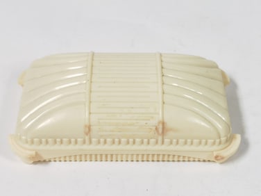 Vintage Art Decor Cream Plastic Jewelry Box