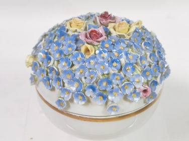 Vintage Germany Elfinware Forget-Me-Not Trinket Bo