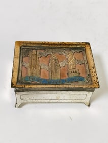 Vintage Metal New York Jewelry Box
