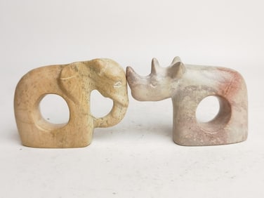 (2) Soapstone Carved Animals