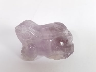 Vintage Purple Quartz Carved Frog
